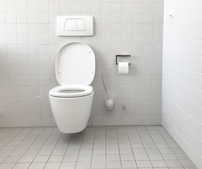 A white toilet
