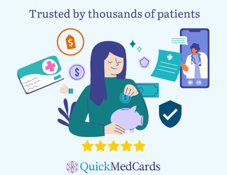 Illustration of a patient saving money because Quick Med Cards is the cheapest medical marijuana card provider