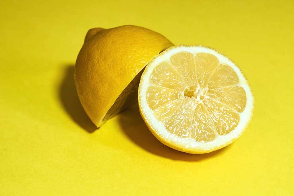 A sliced lemon containing limonene terpene